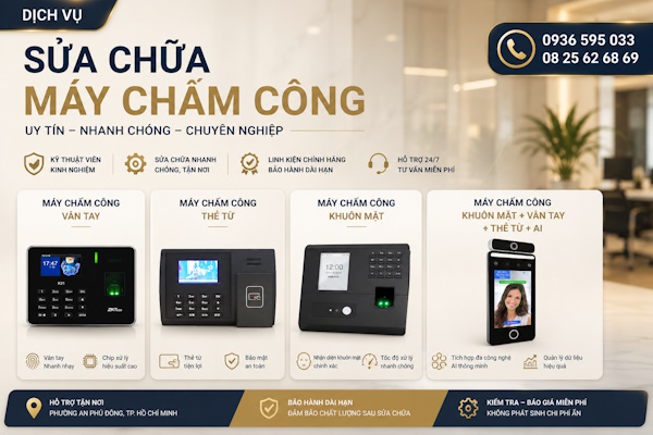 Dịch vụ sửa chữa máy chấm công chính hãng tại phường An Phú Đông