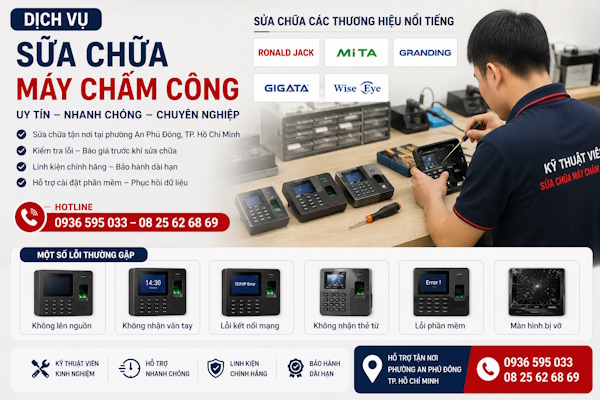 Dịch vụ sửa chữa máy chấm công tại phường An Phú Đông