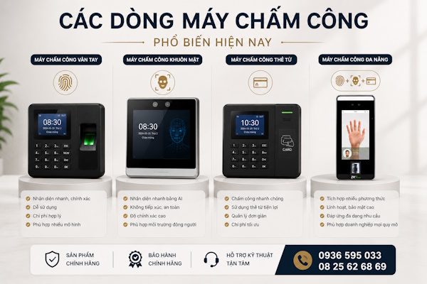 Các dòng máy chấm công phổ biến tại phường An Phú Đông