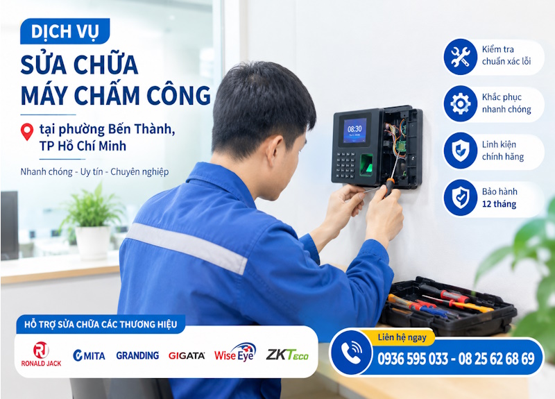Chuyện nhận sửa chữa máy chấm công tại phường Bến Thành
