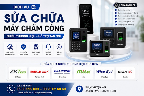 Chuyên sửa chữa máy chấm công tại xã Bình Mỹ