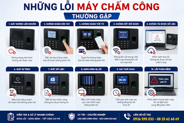 Sửa chữa máy chấm công các loại tại phường Bình Tây