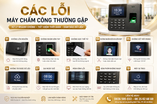 Dịch vụ sửa chữa máy chấm công tại phường Bình Tiên, tp HCM