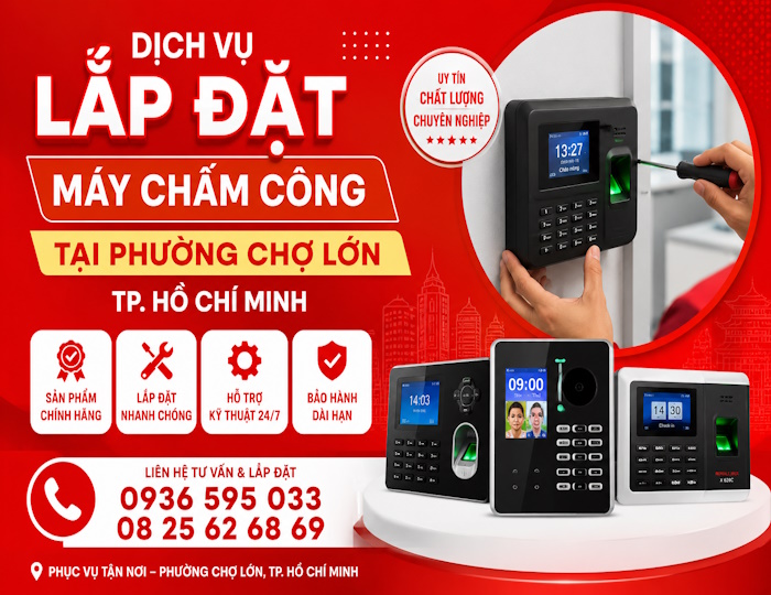 Dịch vụ lắp đặt máy chấm công tại phường Chợ Lớn