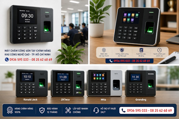 Lắp máy chấm công chính hãng tại Khu Công Nghê Cao