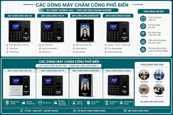 Lắp đặt máy chấm công tận nơi tại Đông Hưng Thuận