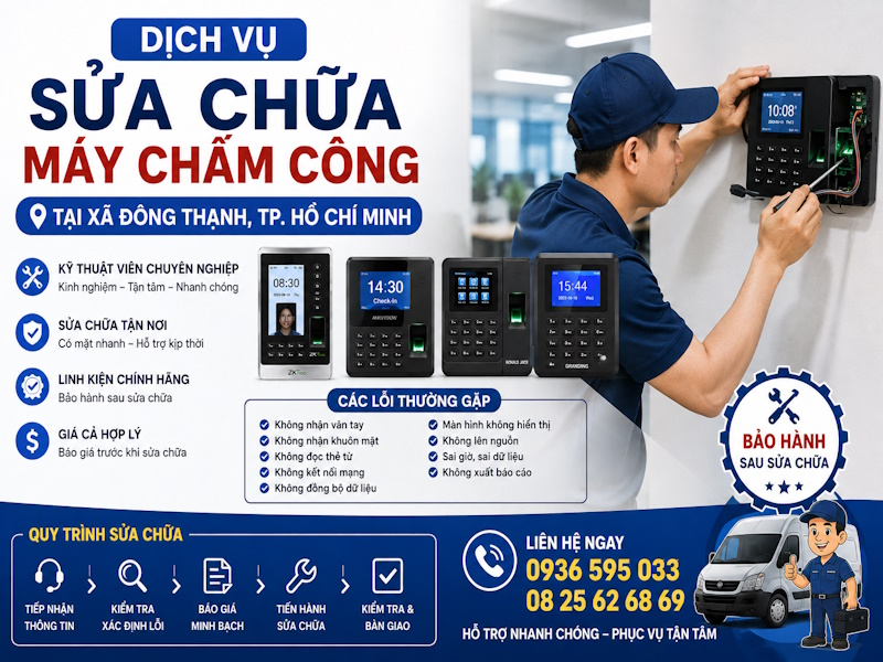 Dịch vụ sửa chữa máy chấm công tại xã Đông Thạnh, tp Hồ Chí Minh