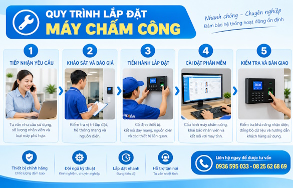 Chuyên gắn máy chấm công tại Đức Hòa