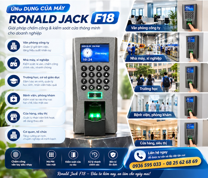 Ứng dụng của máy Ronald jack F18