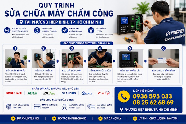 Chuyên sửa chữa máy chấm công tại phường Hiệp Bình, tp Hồ Chí Minh