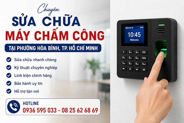 Chuyên sửa chữa máy chấm công tại phường Hòa Bình, tp Hồ Chí Minh