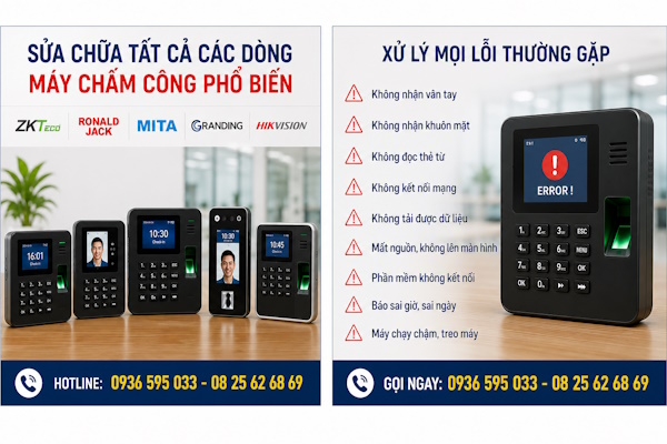 Chuyên nhận sửa chữa máy chấm công tại phường Hòa Bình tp Hồ Chí Minh