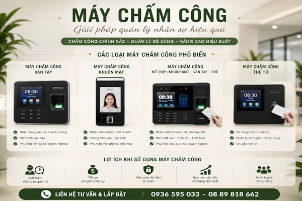 Máy chấm công có các loại phổ biến