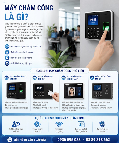 Máy chấm công là gì? Có những loại nào