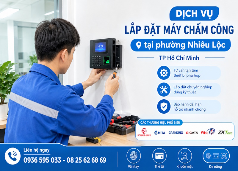 Dịch vụ lắp đặt máy chấm công tại phường Nhiêu Lộc