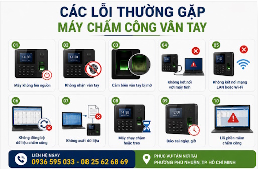 Chuyên sửa chữa máy chấm công vân tay tại Phú Nhuận