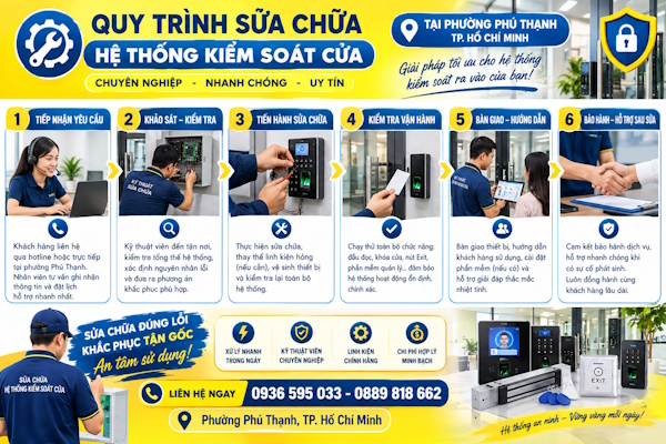 Nhận sửa chữa khóa cửa vân tay tại Phú Thạnh