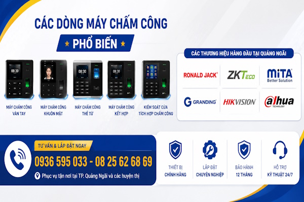 Dịch vụ lắp đặt máy chấm công tại quảng ngãi