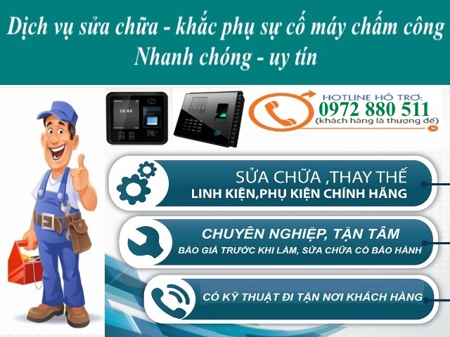 Dịch vụ sửa máy chấm công vân tay tại phường Sài Gòn