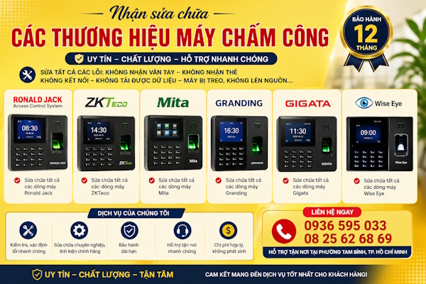 Sửa chữa máy chấm công tại phường Tam Bình tp Hồ Chí Minh