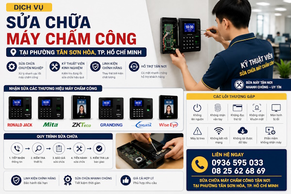 Dịch vụ sửa chữa máy chấm công tại phường Tân Sơn Hòa, tp Hồ Chí Minh