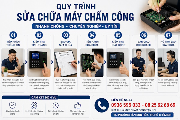 Sửa chữa máy chấm công tại phường Tân Sơn Hòa, tp Hồ Chí Minh