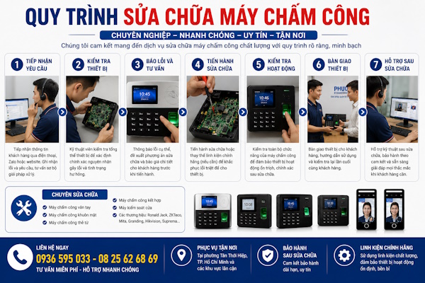 Dịch vụ sửa chữa máy chấm công tại phường Tân Thới Hiệp
