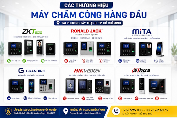 Chuyên cung cấp máy chấm công chính hãng tại phường Tây Thạnh