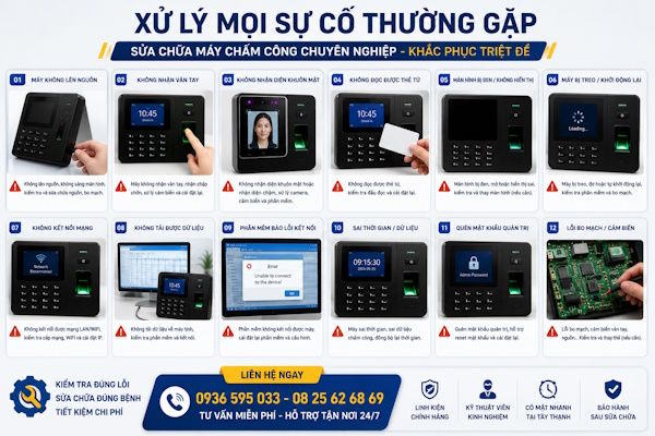 Dịch vụ sửa chữa máy chấm công tận nơi tại phường Tây Thạnh