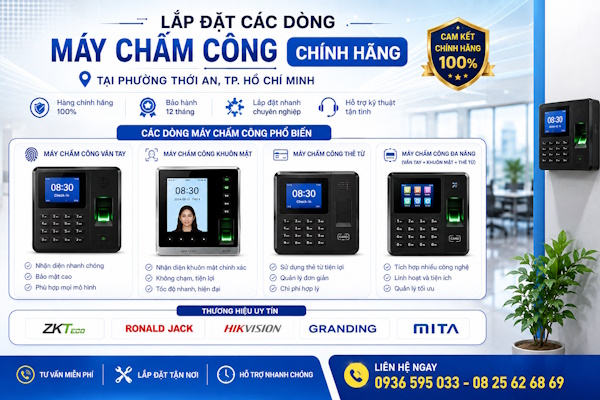 Máy chấm công tại phường Thới An