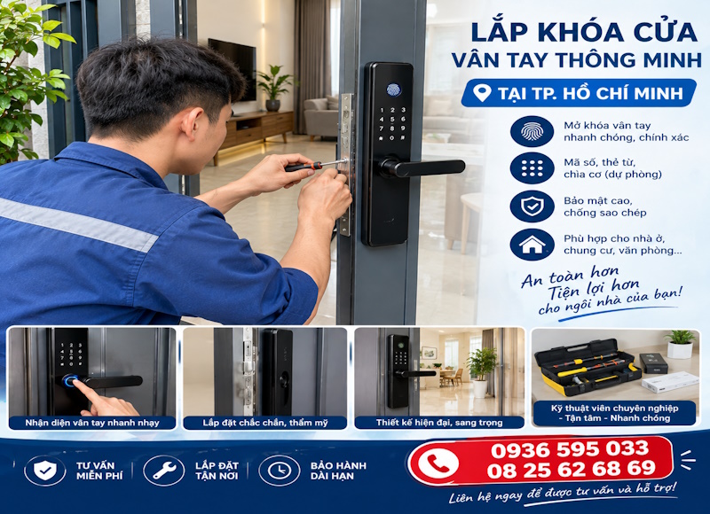 Chuyên lắp đặt khóa cửa vân tay tại phường Thới An