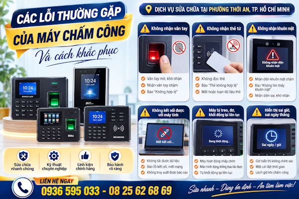Sửa chữa máy chấm công giá rẻ tại phường Thới An