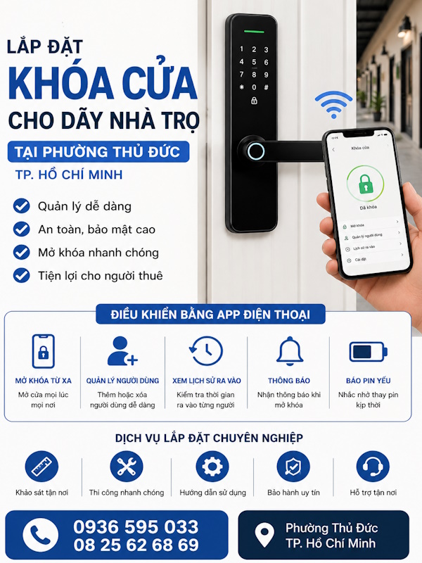 Khóa cửa mở bằng điện thoại
