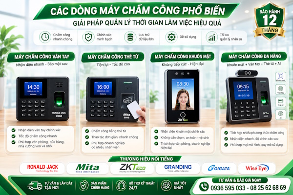 Máy chấm công chính hãng tại phường Trung Mỹ Tây
