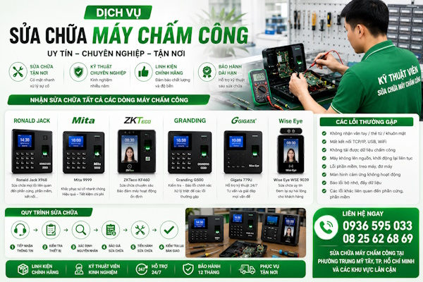 Dịch vụ sửa chữa máy chấm công tại phường Trung Mỹ Tây, tp HCM