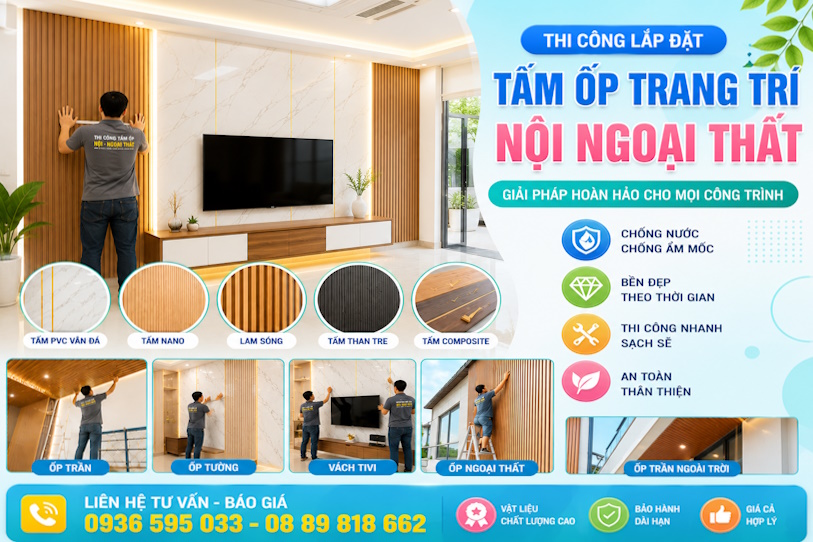 Chuyên thi công tấm ốp trang trí tại quảng ngãi