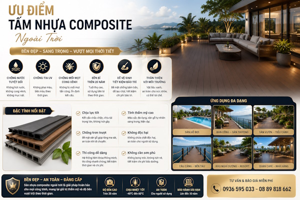 Chuyên nhận thi công sàn nhựa composite ngoài trời tại quảng ngãi