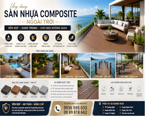 Thi công sàn nhựa Composite ngoài trời giá rẻ tại quảng ngãi