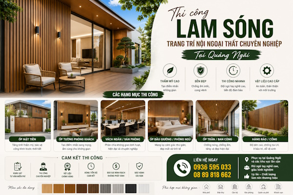 Chuyên nhận thi công lam sóng trang trí tại Quảng Ngãi