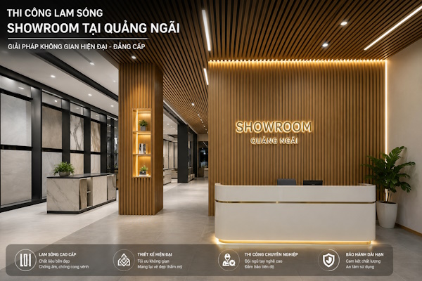 Thi công Lam sóng trang trí cho showroom tại quảng ngãi