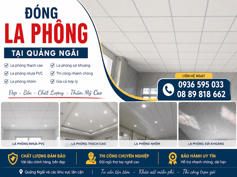 Đóng la phông tại quảng ngãi