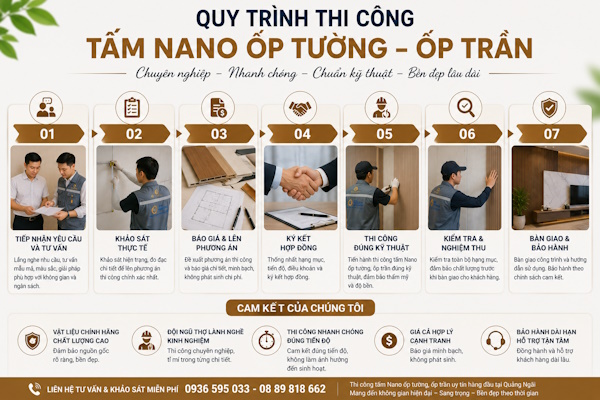 Thi công tấm nano trang trí tại quảng ngãi