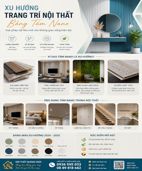 Xu hướng trang trí nội thất bằng tấm Nano tại quảng Ngãi