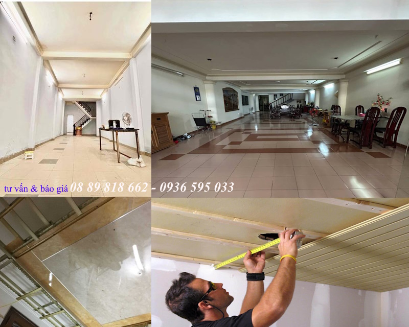 Thi công trần PVC vân đá ốp trần tại Tịnh Khê, Quảng Ngãi
